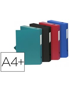 Boîte classement viquel polypropylène 8/10e dos 80mm fermeture patte bouton pression coloris assortis standard.