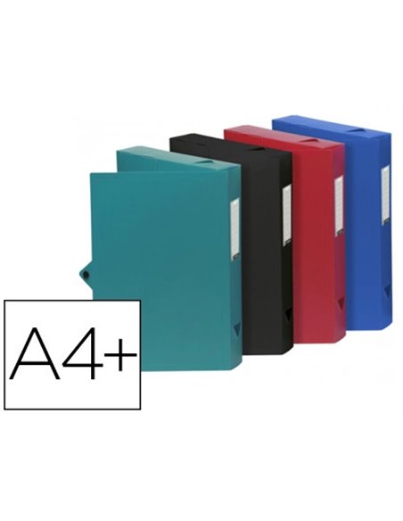 Boîte classement viquel polypropylène 8/10e dos 80mm fermeture patte bouton pression coloris assortis standard.