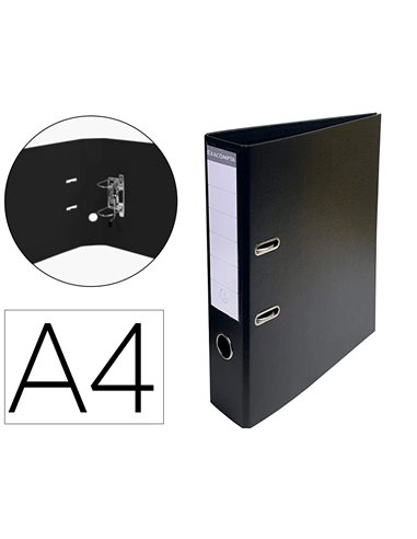 Classeur levier exacompta carton recouvert pvc a4 32x29cm dos 7cm étiquette porte-étiquette coloris noir.