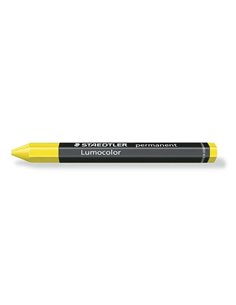 Cire permanente hexagonale Staedtler Lumocolor Permanent Omnigraph 236 - Résistante à l'eau - Diamètre environ 12 mm - Jaune