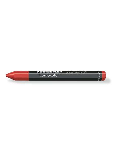 Cire permanente hexagonale Staedtler Lumocolor Permanent Omnigraph 236 - Résistante à l'eau - Diamètre environ 12 mm - Rouge