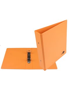 Classeur liderpapel 2 anneaux ronds 40mm a5 carton rembordé pvc coloris orange. 2