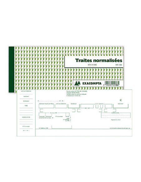 Carnet à souche exacompta traites normalisées 21x10