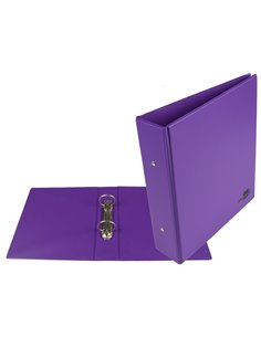 Classeur liderpapel 2 anneaux ronds 40mm a5 carton rembordé pvc coloris violet. 2