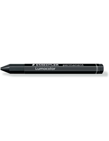 Cire permanente hexagonale Staedtler Lumocolor Permanent Omnigraph 236 - Résistante à l'eau - Diamètre environ 12 mm - Noir
