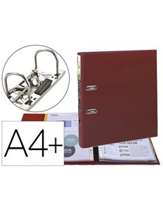 Classeur à levier exacompta prem'touch a4+ polypropylène dos 50mm coloris bordeaux.