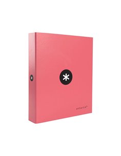 Classeur antartik 4 anneaux end 40mm a4+ carton remborde coloris corail. 2