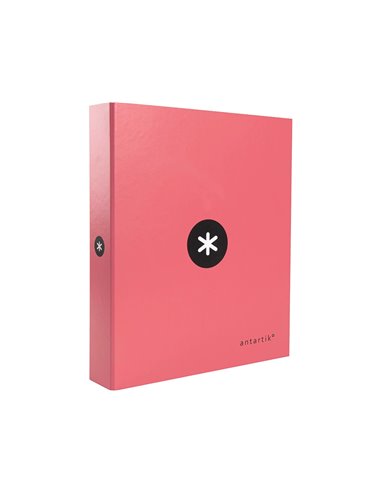 Classeur antartik 4 anneaux end 40mm a4+ carton remborde coloris corail.