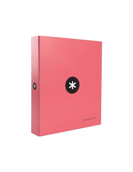 Classeur antartik 4 anneaux end 40mm a4+ carton remborde coloris corail.