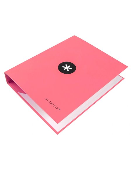 Classeur antartik 4 anneaux end 40mm a4+ carton remborde coloris corail.