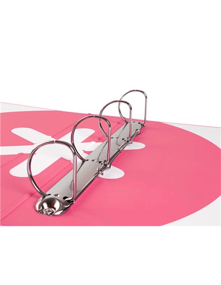 Classeur antartik 4 anneaux end 40mm a4+ carton remborde coloris corail.