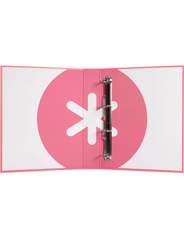 Classeur antartik 4 anneaux end 40mm a4+ carton remborde coloris corail.