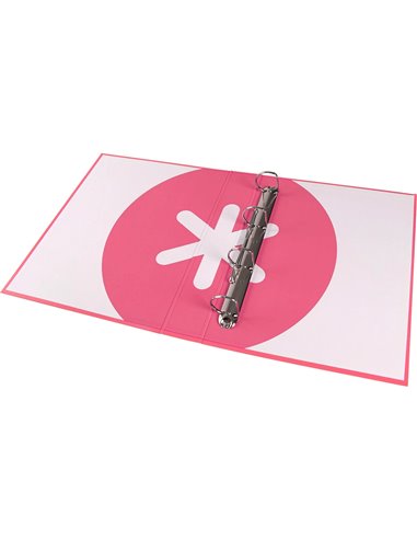 Classeur antartik 4 anneaux end 40mm a4+ carton remborde coloris corail.