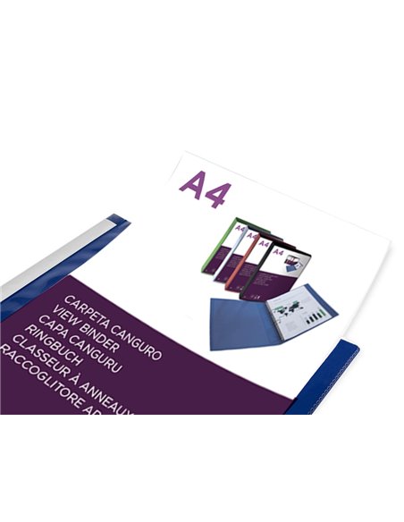 Classeur kangourou liderpapel 2 anneaux en d 25mm polypropylene 283x320mm document a4 coloris bleu.