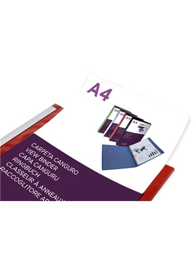 Classeur kangourou liderpapel 2 anneaux en d 25mm polypropylene 283x320mm document a4 coloris rouge.