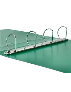 Classeur liderpapel 4 anneaux 40mm a4 polypropylene dos 55mm porte-cartes de visite coloris vert translucide. 2