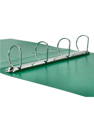 Classeur liderpapel 4 anneaux 40mm a4 polypropylene dos 55mm porte-cartes de visite coloris vert translucide.