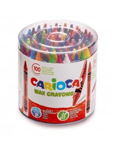 Lot de 100 crayons de cire pastel Carioca - Couleurs vives - Lavables - Corps de 8 mm de diamètre - Couleurs variées