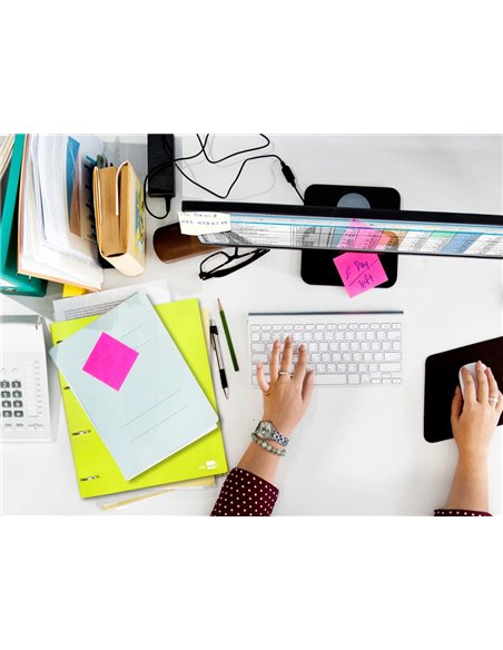 Classeur liderpapel 4 anneaux 40mm a4 polypropylene dos 55mm porte-cartes de visite coloris jaune fluo.