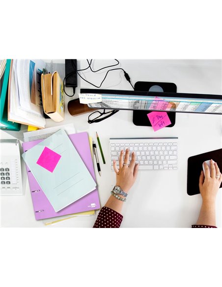 Classeur liderpapel 4 anneaux 40mm a4 polypropylene dos 55mm porte-cartes de visite coloris lavande.