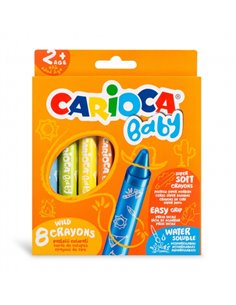 Lot de 8 crayons Carioca pour bébé de 2 ans et plus - Super doux - Grande taille pour une prise en main facile - Écriture fluide