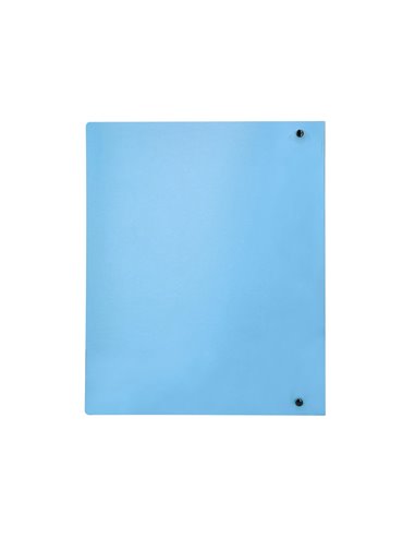Classeur liderpapel 4 anneaux 40mm a4 polypropylene dos 55mm porte-cartes de visite coloris bleu ciel.