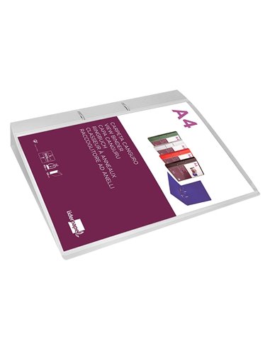 Classeur kangourou liderpapel 2 anneaux en d 40mm polypropylene 283x320mm document a4 coloris.