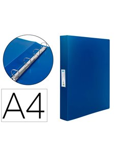Classeur kangourou liderpapel 2 anneaux en d 40mm polypropylene 283x320mm document a4 coloris bleu translucide.