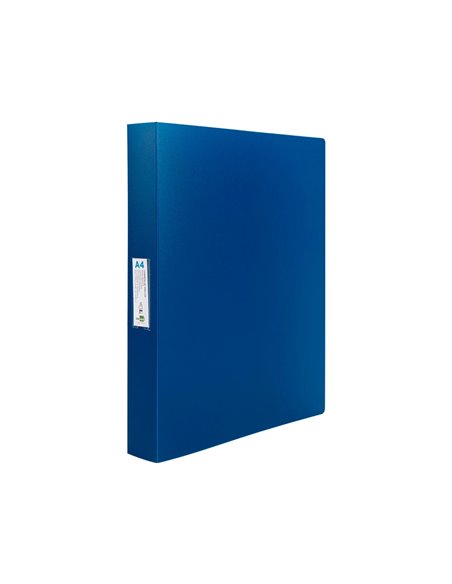 Classeur kangourou liderpapel 2 anneaux en d 40mm polypropylene 283x320mm document a4 coloris bleu translucide.