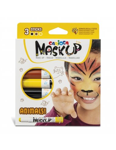 Carioca Colori Pelle Lot de 3 couleurs de peau en bâton - Couleurs vives - Lavable - À base d'eau - Comprend deux tutoriels étap