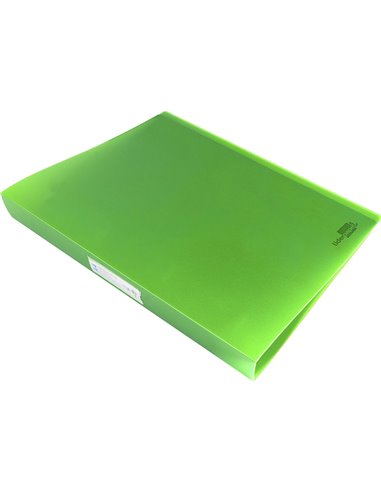 Classeur kangourou liderpapel 2 anneaux en d 40mm polypropylene 283x320mm document a4 coloris vert.
