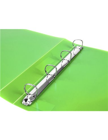 Classeur kangourou liderpapel 2 anneaux en d 40mm polypropylene 283x320mm document a4 coloris vert.