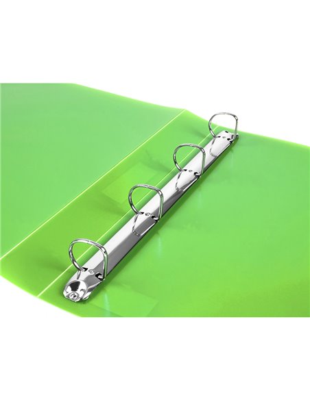 Classeur kangourou liderpapel 2 anneaux en d 40mm polypropylene 283x320mm document a4 coloris vert.