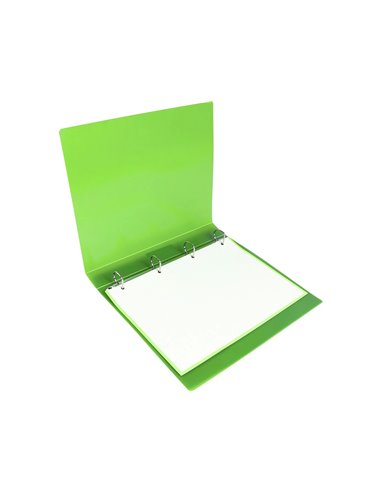 Classeur kangourou liderpapel 2 anneaux en d 40mm polypropylene 283x320mm document a4 coloris vert.