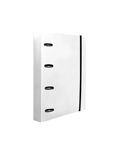 Classeur liderpapel 4 anneaux en d 25mm a4 polypropylene feuillets mobiles 100f 5x5mm coloris transparent.