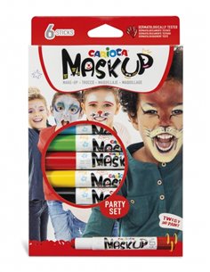 Pack de 6 masques Carioca en stick - Couleurs vives - Lavable - À base d'eau - Comprend 2 tutoriels étape par étape - Différente