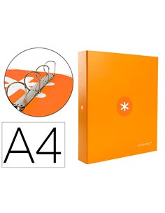 Classeur antartik 4 anneaux end 40mm a4+ carton remborde coloris jaune moutarde.