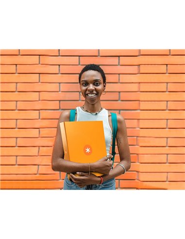 Classeur antartik 4 anneaux end 40mm a4+ carton remborde coloris jaune moutarde.