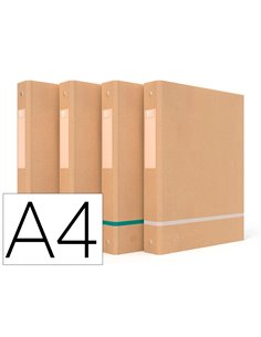 Classeur oxford touareg a4 dos 40mm 4 anneaux carte assorti.