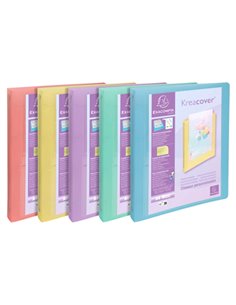 Classeur 4 anneaux exacompta kreacover polypropylene a4 4/30mm assortiment pastel. 2