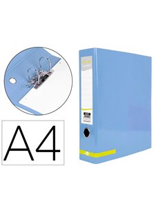 Classeur a levier liderpapel a4 color system dos de 80 mm coloris bleu ciel.