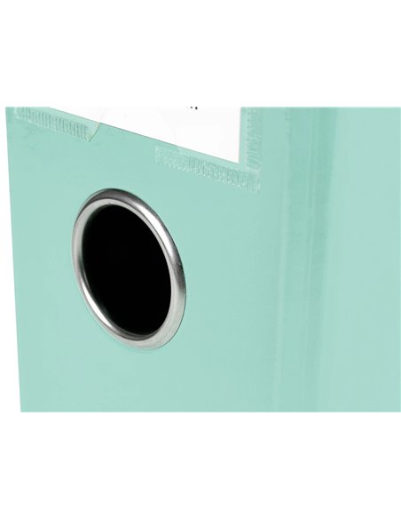 Classeur a levier liderpapel a4 color system dos de 80 mm coloris menthe.