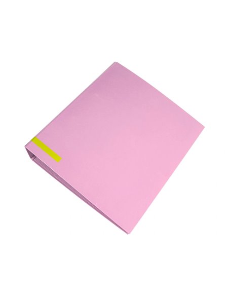 Classeur a levier liderpapel a4 color system dos de 80 mm coloris rose.