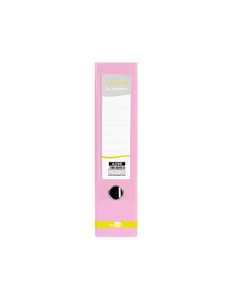 Classeur a levier liderpapel a4 color system dos de 80 mm coloris rose.