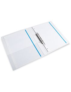 Classeur kangourou liderpapel 2 anneaux 16mm 283x320mm document a4 plastique dos 28mm coloris blanc. 2
