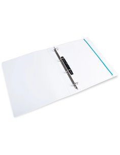 Classeur kangourou liderpapel 4 anneaux 16mm 283x320mm document a4 plastique dos 28mm coloris blanc. 2