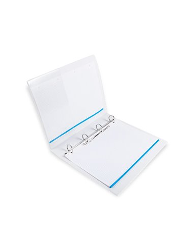 Classeur kangourou liderpapel 4 anneaux 25mm 283x320mm document a4 plastique dos 40mm coloris blanc.