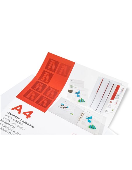 Classeur kangourou liderpapel 4 anneaux 25mm 283x320mm document a4 plastique dos 40mm coloris blanc.