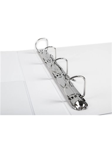 Classeur kangourou liderpapel 4 anneaux 25mm 283x320mm document a4 plastique dos 40mm coloris blanc.