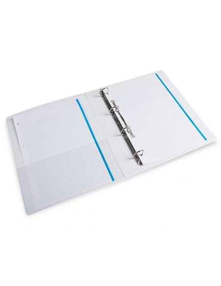 Classeur kangourou liderpapel 4 anneaux 25mm 283x320mm document a4 plastique dos 40mm coloris blanc.